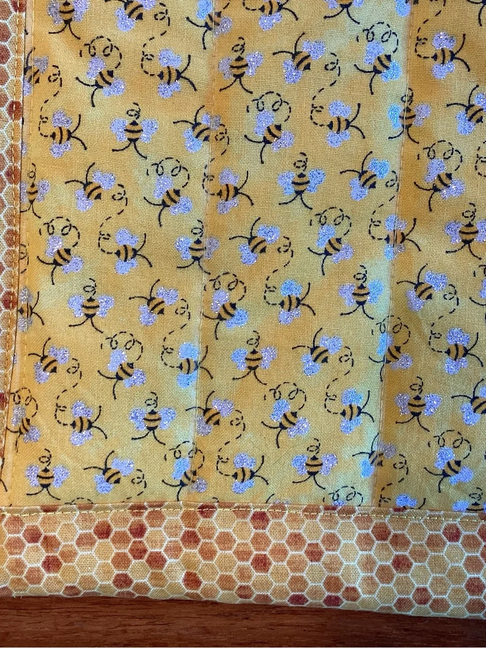 Yellow Honeybee Quilted Placemat and Napkin Set
